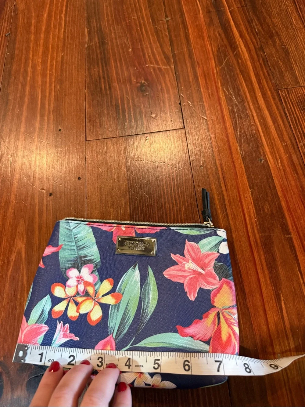 Victoria's Secret Navy Tropical Floral Cosmetic Pouch